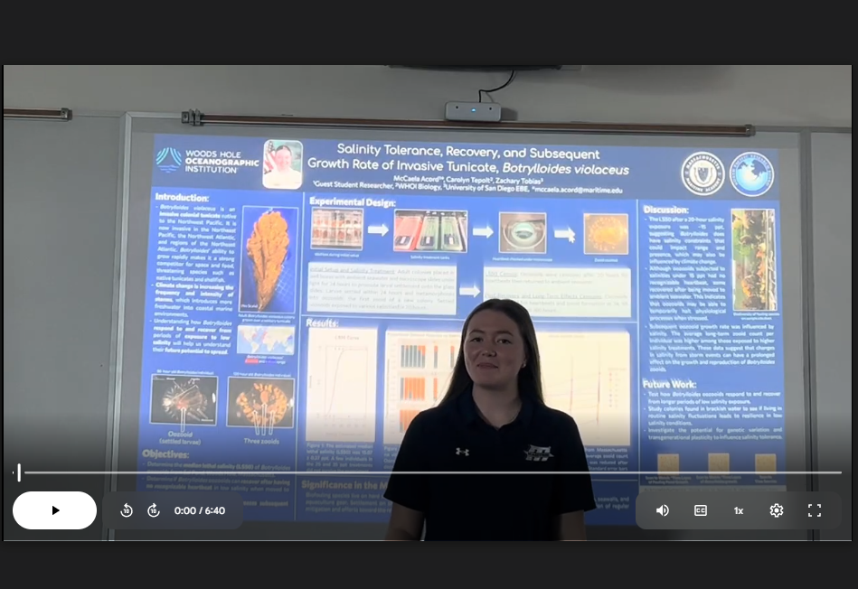 MSSEP | June 10, 2025: McCaela Accord’s Independent Study work on Tunicates (video)